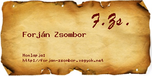 Forján Zsombor névjegykártya