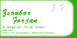 zsombor forjan business card